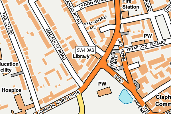 SW4 0AS map - OS OpenMap – Local (Ordnance Survey)