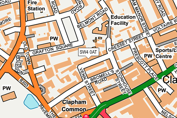 SW4 0AT map - OS OpenMap – Local (Ordnance Survey)