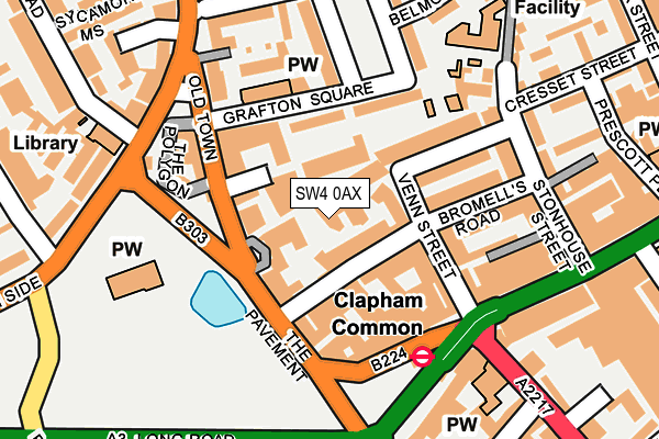 SW4 0AX map - OS OpenMap – Local (Ordnance Survey)