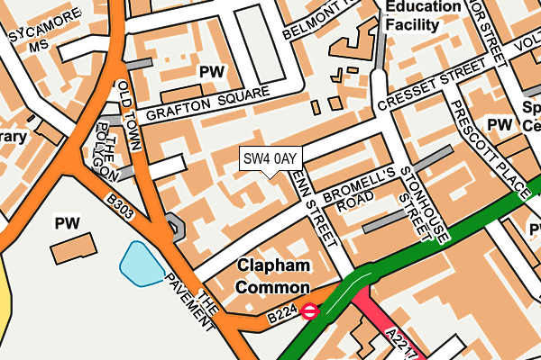 SW4 0AY map - OS OpenMap – Local (Ordnance Survey)