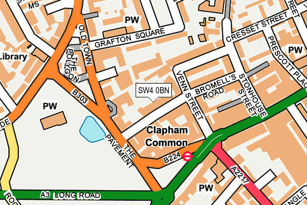 SW4 0BN map - OS OpenMap – Local (Ordnance Survey)