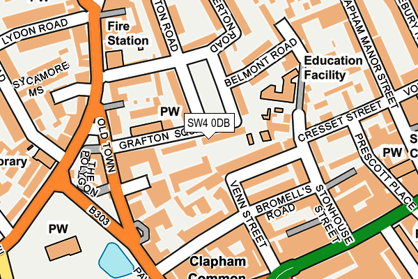 SW4 0DB map - OS OpenMap – Local (Ordnance Survey)