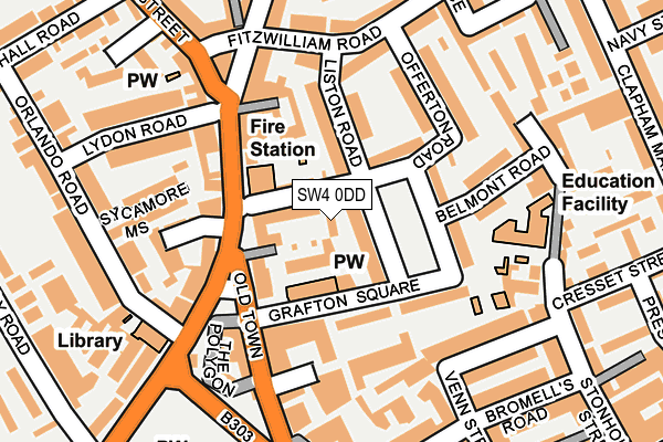 SW4 0DD map - OS OpenMap – Local (Ordnance Survey)