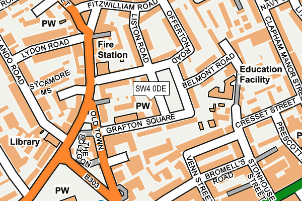 SW4 0DE map - OS OpenMap – Local (Ordnance Survey)