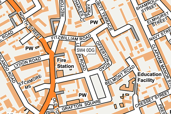 SW4 0DG map - OS OpenMap – Local (Ordnance Survey)