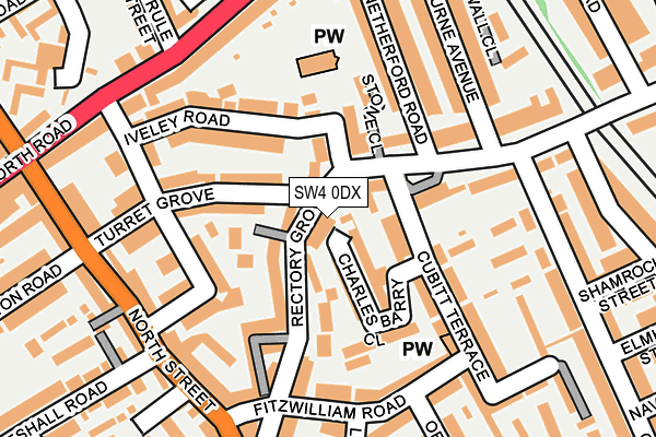 SW4 0DX map - OS OpenMap – Local (Ordnance Survey)