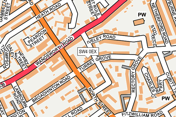 SW4 0EX map - OS OpenMap – Local (Ordnance Survey)