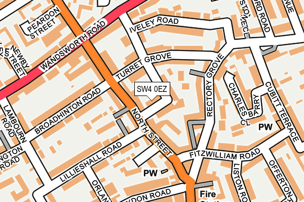 SW4 0EZ map - OS OpenMap – Local (Ordnance Survey)