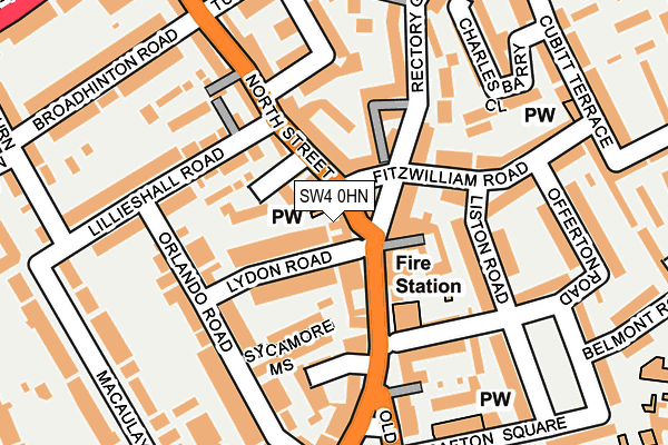 SW4 0HN map - OS OpenMap – Local (Ordnance Survey)