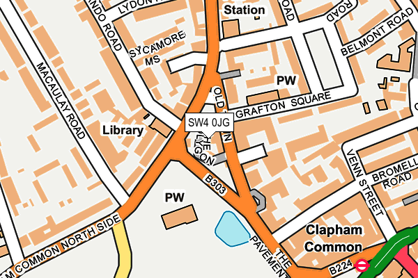 SW4 0JG map - OS OpenMap – Local (Ordnance Survey)