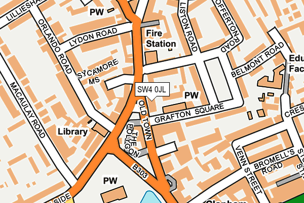 SW4 0JL map - OS OpenMap – Local (Ordnance Survey)