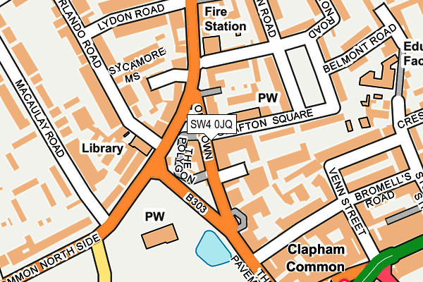 SW4 0JQ map - OS OpenMap – Local (Ordnance Survey)