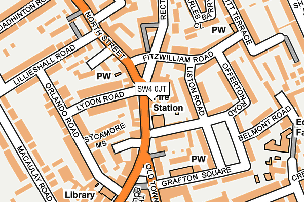 SW4 0JT map - OS OpenMap – Local (Ordnance Survey)