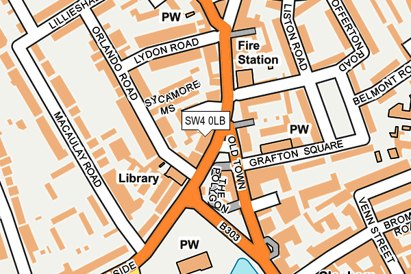 SW4 0LB map - OS OpenMap – Local (Ordnance Survey)