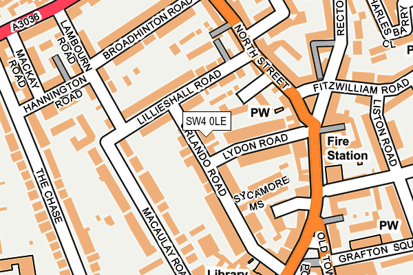 SW4 0LE map - OS OpenMap – Local (Ordnance Survey)