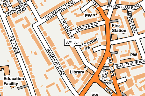 SW4 0LF map - OS OpenMap – Local (Ordnance Survey)