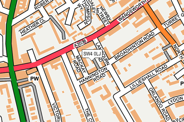 SW4 0LJ map - OS OpenMap – Local (Ordnance Survey)