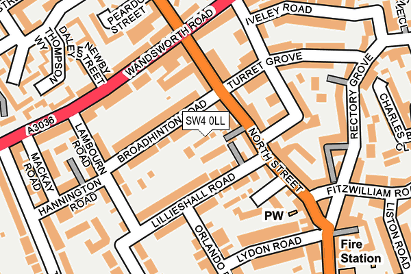 SW4 0LL map - OS OpenMap – Local (Ordnance Survey)