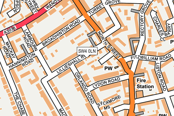 SW4 0LN map - OS OpenMap – Local (Ordnance Survey)