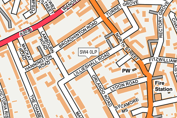 SW4 0LP map - OS OpenMap – Local (Ordnance Survey)