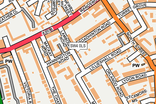 SW4 0LS map - OS OpenMap – Local (Ordnance Survey)