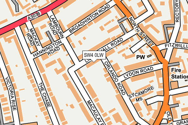 SW4 0LW map - OS OpenMap – Local (Ordnance Survey)