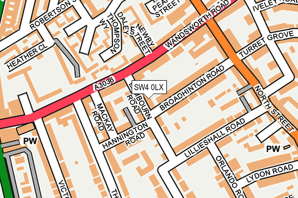 SW4 0LX map - OS OpenMap – Local (Ordnance Survey)
