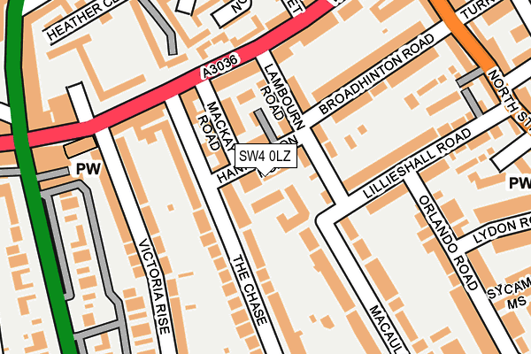 SW4 0LZ map - OS OpenMap – Local (Ordnance Survey)