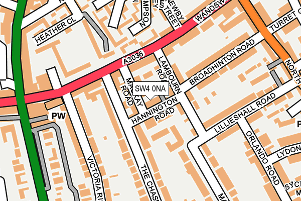 SW4 0NA map - OS OpenMap – Local (Ordnance Survey)