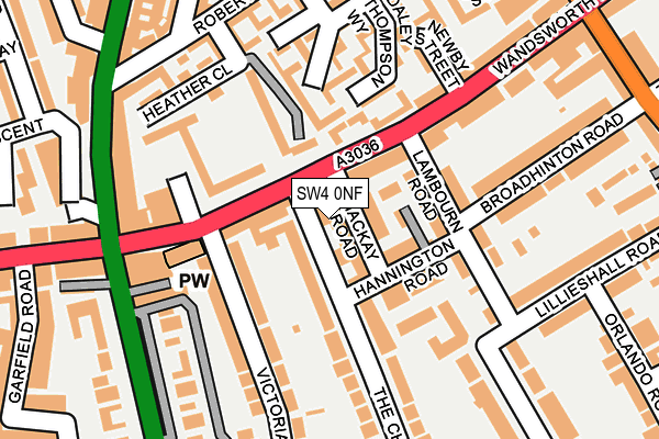 SW4 0NF map - OS OpenMap – Local (Ordnance Survey)