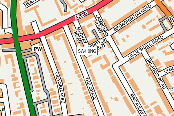 SW4 0NG map - OS OpenMap – Local (Ordnance Survey)