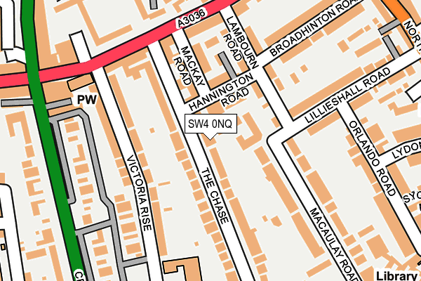 SW4 0NQ map - OS OpenMap – Local (Ordnance Survey)