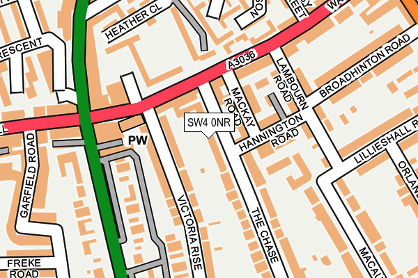SW4 0NR map - OS OpenMap – Local (Ordnance Survey)