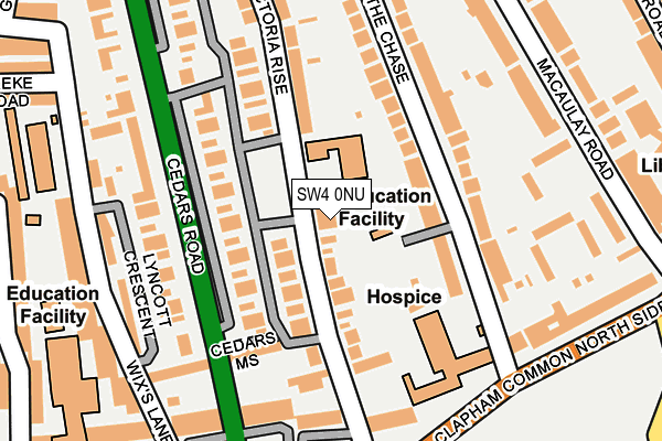 SW4 0NU map - OS OpenMap – Local (Ordnance Survey)