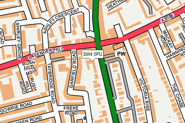 SW4 0PU map - OS OpenMap – Local (Ordnance Survey)