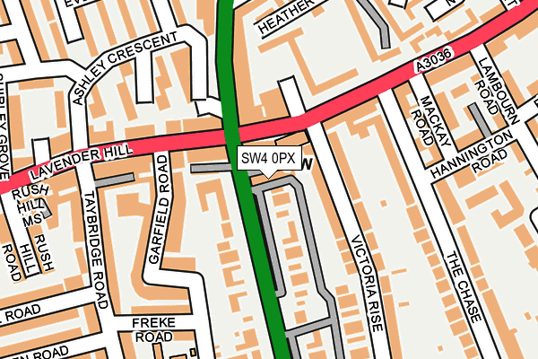 SW4 0PX map - OS OpenMap – Local (Ordnance Survey)
