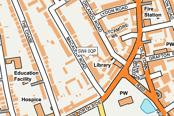 SW4 0QP map - OS OpenMap – Local (Ordnance Survey)