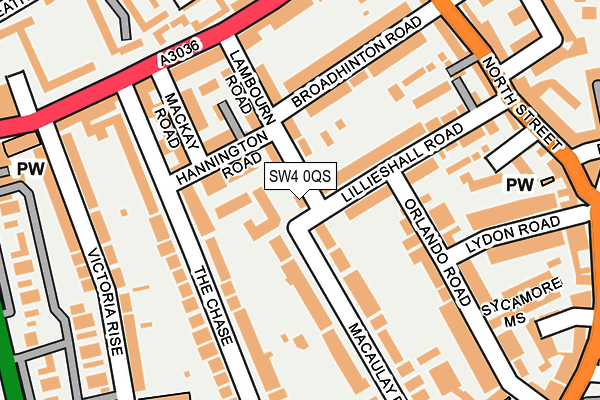 SW4 0QS map - OS OpenMap – Local (Ordnance Survey)