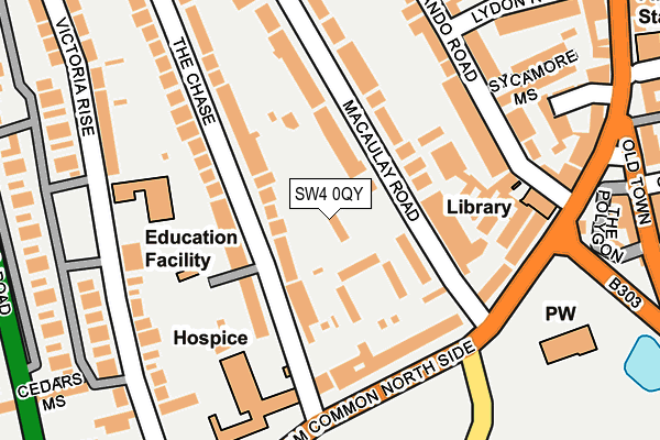 SW4 0QY map - OS OpenMap – Local (Ordnance Survey)