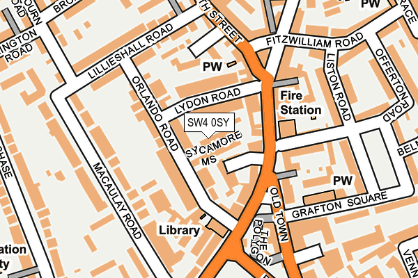 SW4 0SY map - OS OpenMap – Local (Ordnance Survey)