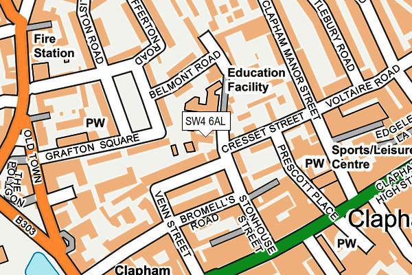 SW4 6AL map - OS OpenMap – Local (Ordnance Survey)