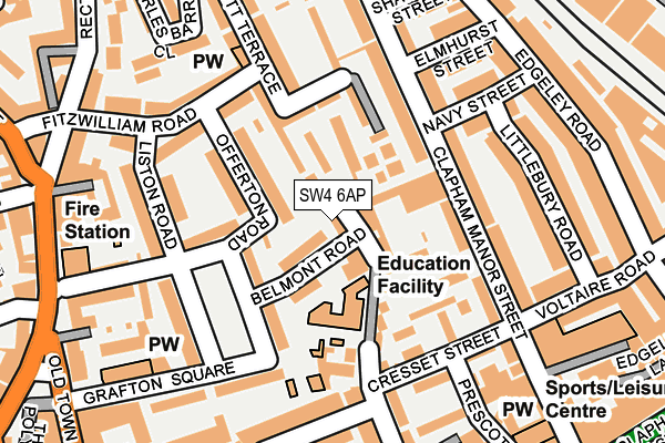 SW4 6AP map - OS OpenMap – Local (Ordnance Survey)