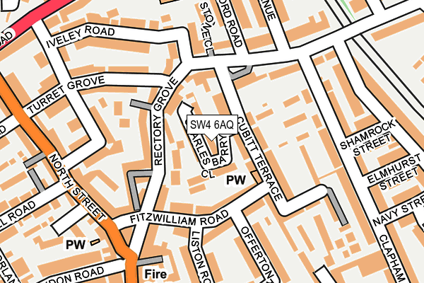 SW4 6AQ map - OS OpenMap – Local (Ordnance Survey)