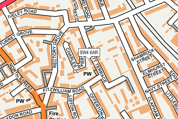 SW4 6AR map - OS OpenMap – Local (Ordnance Survey)