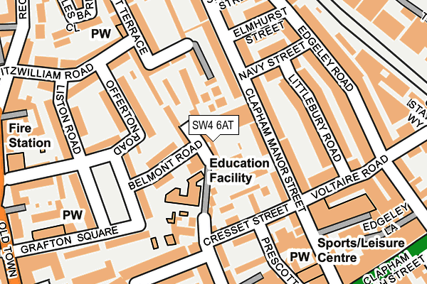 SW4 6AT map - OS OpenMap – Local (Ordnance Survey)