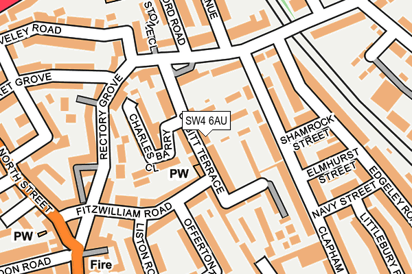 SW4 6AU map - OS OpenMap – Local (Ordnance Survey)