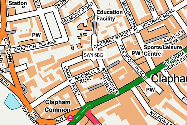 SW4 6BG map - OS OpenMap – Local (Ordnance Survey)