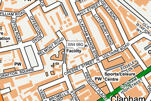 SW4 6BQ map - OS OpenMap – Local (Ordnance Survey)
