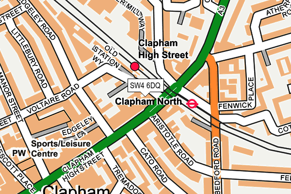 SW4 6DQ map - OS OpenMap – Local (Ordnance Survey)