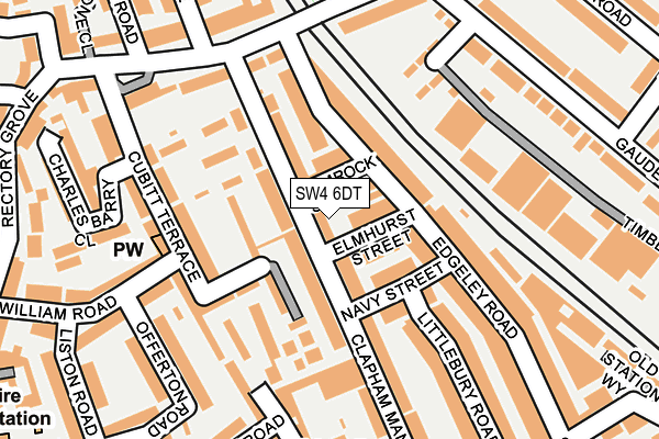 SW4 6DT map - OS OpenMap – Local (Ordnance Survey)